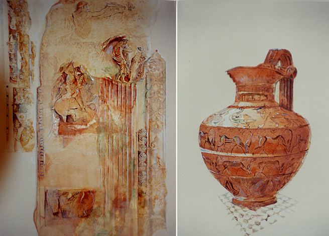 Wandbemalung im pompeijanischen Stil
